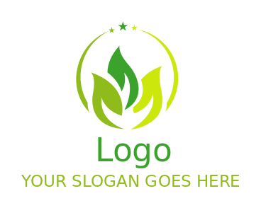 create a landscape logo with abstract leaves 