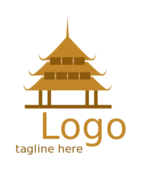 travel logo three level buddhist temple